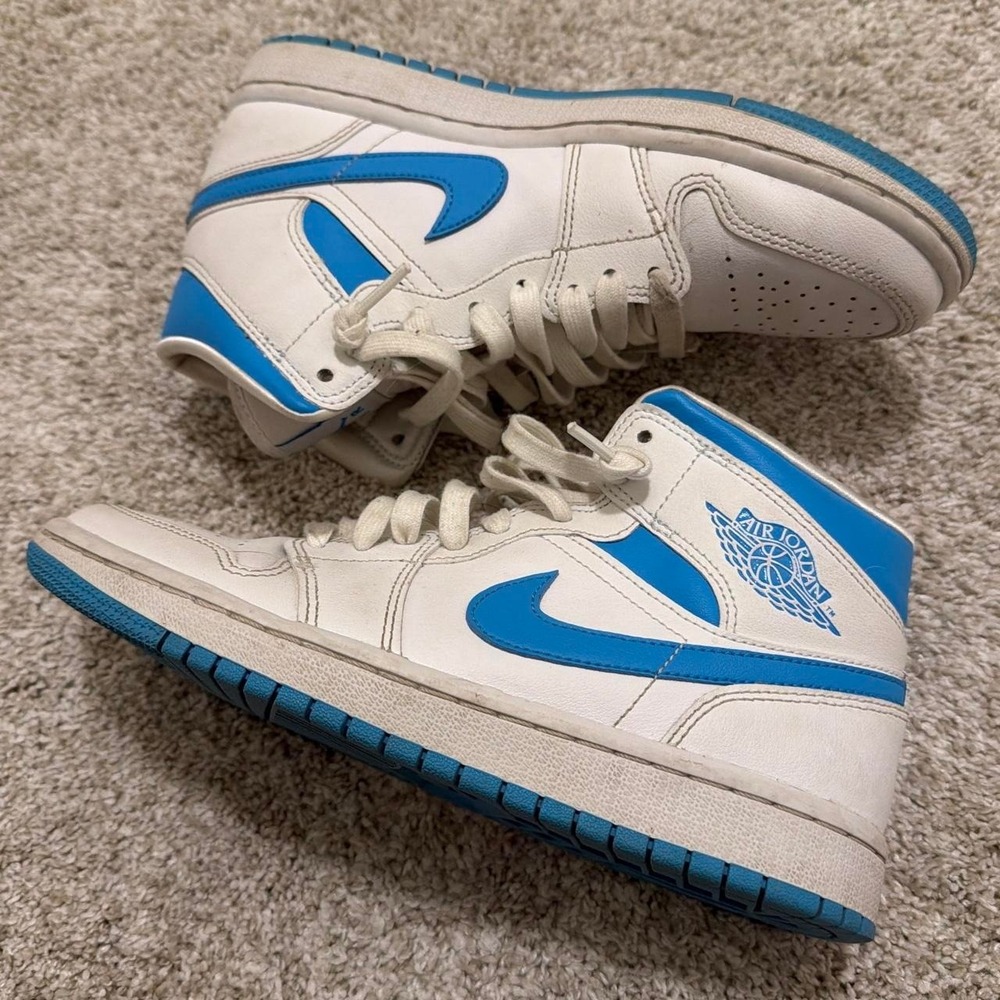 Nike Air Jordan 1 Mid | White Blue | Size 7
